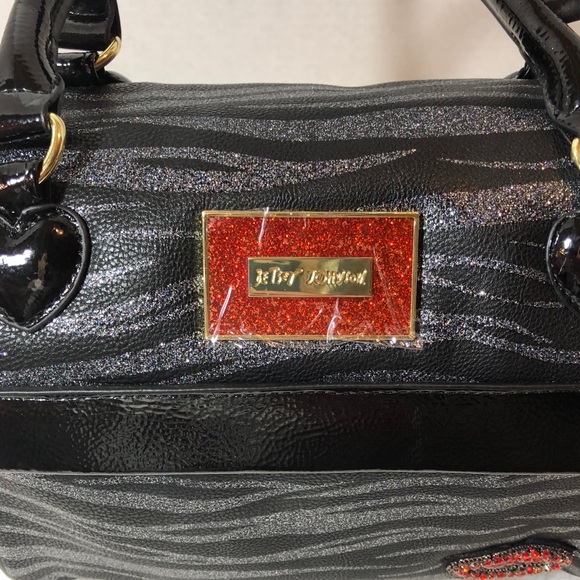 Betsey Johnson Lunch Tote zebra stripe valentine - Picture 3 of 8